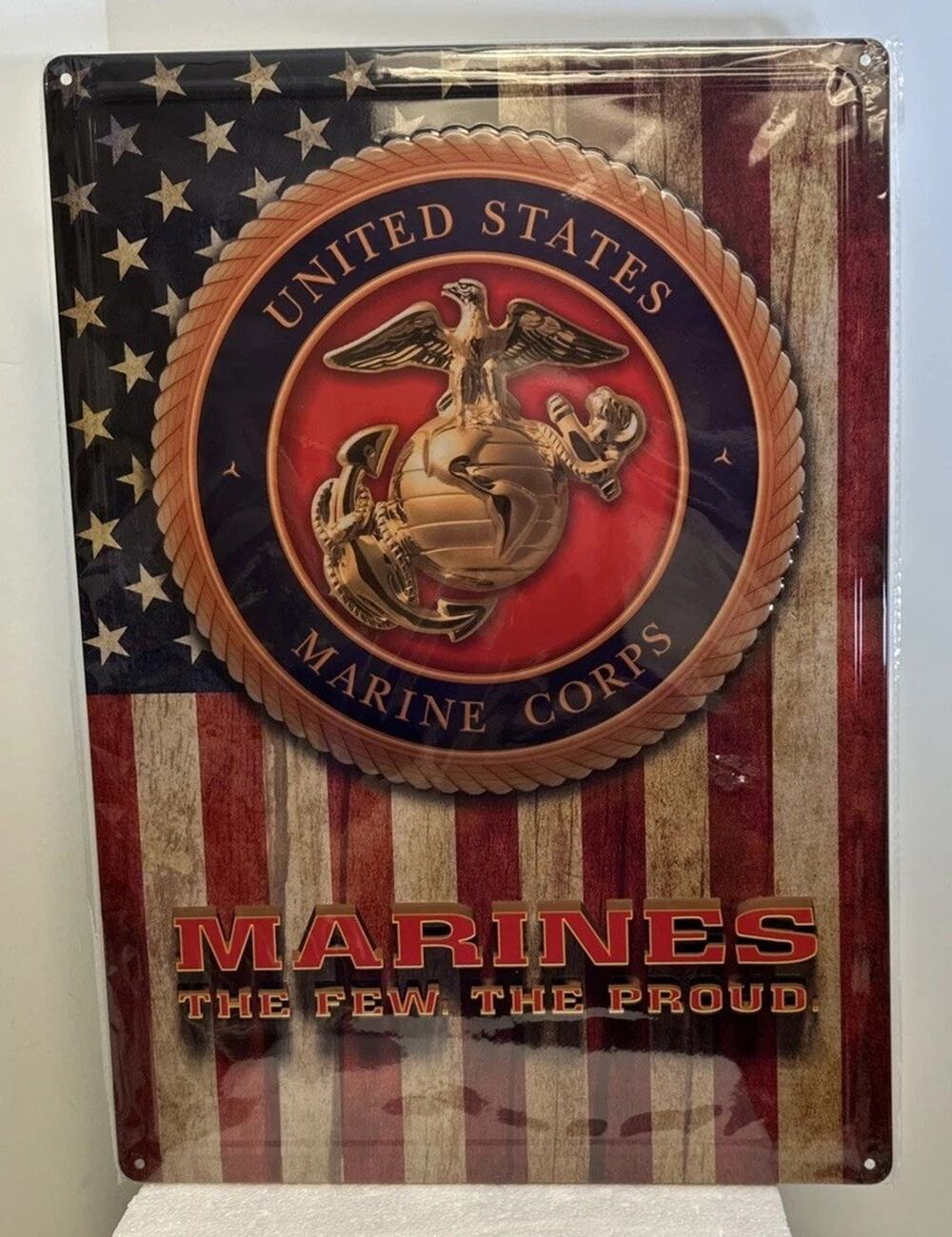 US Marine Corps Marines "The Few The Proud" Metal Sign Militaria